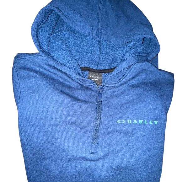 Oakley Royal Blue fleece Quarter-Zip pull over Hoodie size xtra small - Picture 1 of 7